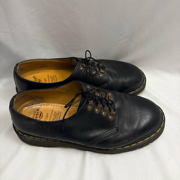 Vintage Dr Martens Shoes Mens Size 12 8098 Black 8-Eye Leather Original England - Picture 2 of 10